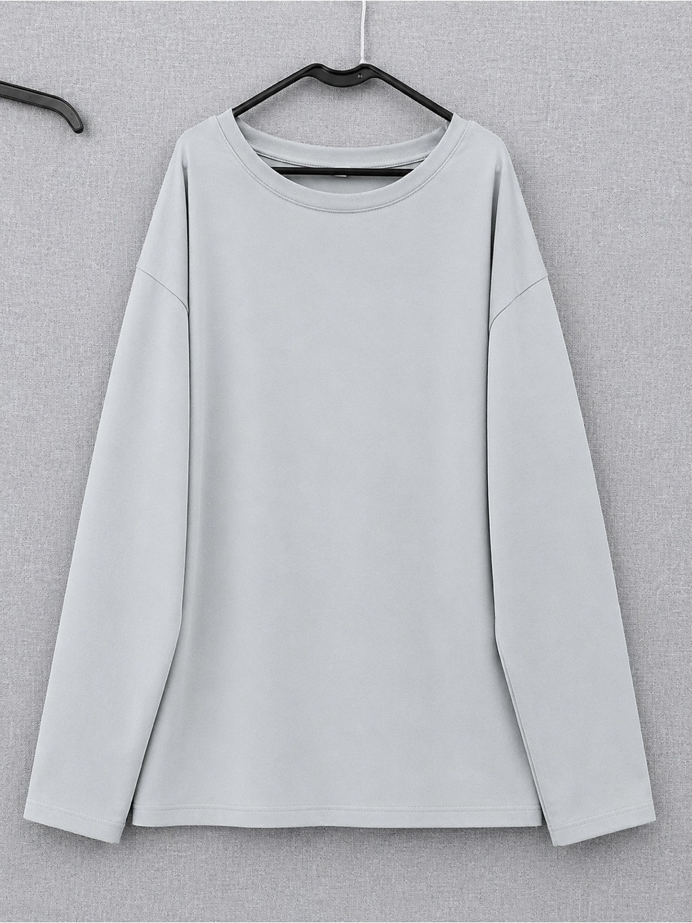 Amazon Essentials Light Gray Long Sleeve Crewneck Shirt